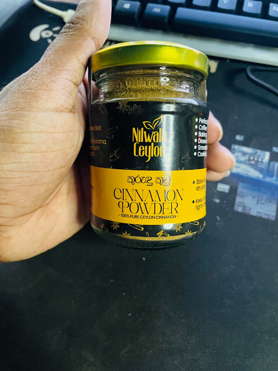 NILWALA CEYLON Pure Cinnamon Powder 50g Glass Jar